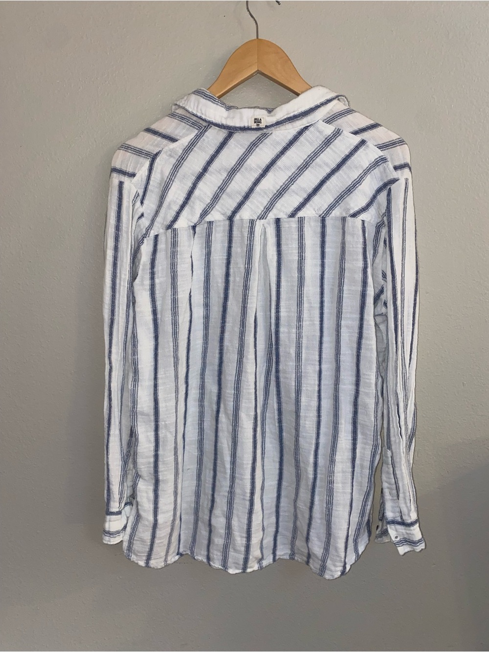Billabong White & Blue Striped 100% Cotton Button-Down Shirt Size L Coastal - Picture 5 of 6